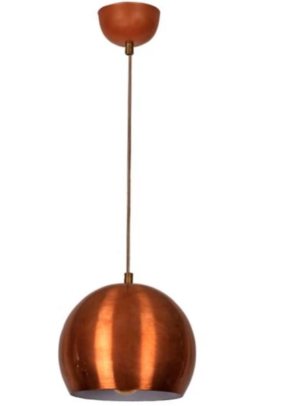 Rsylight Retro Metal Dekoratif Bakır Glop Rustik Tekli Sarkıt Avize Çap 20 cm ürün görseli 1
