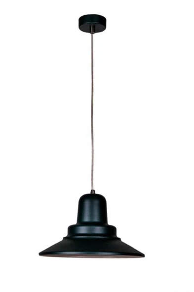 Rsylight Retro Rustik Dekoratif Siyah Içi Beyaz Metal Sarkıt Avize Çap:30cm ürün görseli 1