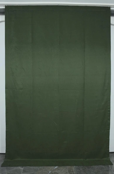 DOKUMA KOYU YEŞİL RENK (EKSTRAFOR BÜZGÜLÜ) TEK KANAT FON PERDE 150x260 CM ürün görseli 1