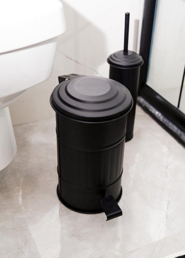The Mia Çöp Kovası Banyo 5 Lt Siyah - Resim 3