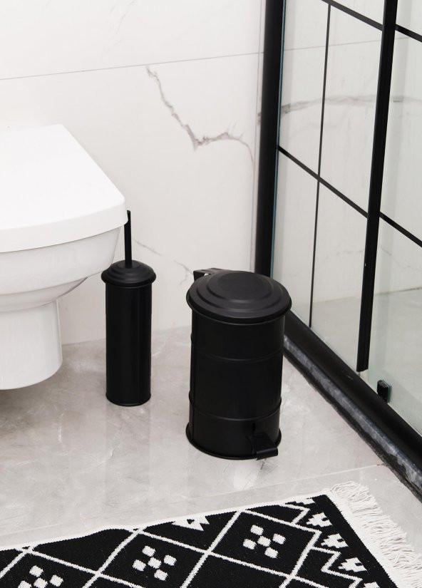 The Mia Çöp Kovası Banyo 5 Lt Siyah - Resim 4