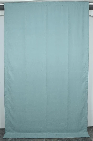 DOKUMA SU YEŞİLİ RENK (EKSTRAFOR BÜZGÜLÜ) TEK KANAT FON PERDE 150x260 CM ürün görseli 1
