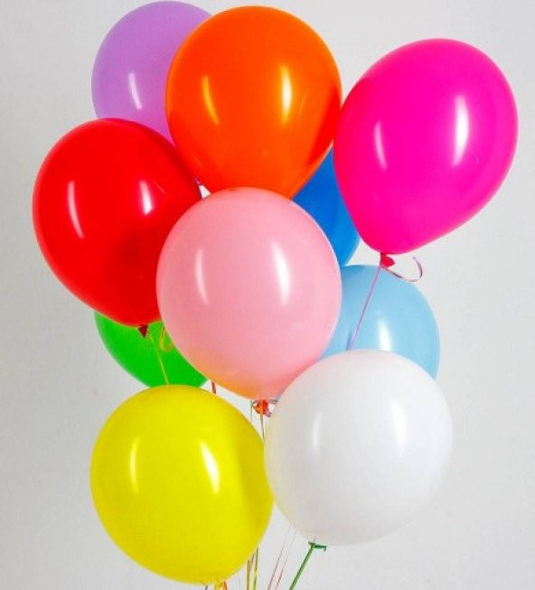 nistabolje Renkli Balon 100lü Karışık Renk Parti Doğum Günü Kutlama Özel Günler ürün görseli 1