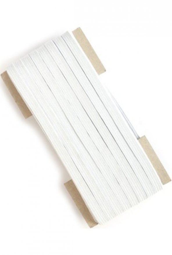 nistabolje 20 Metre Beyaz Yassı Lastik 0.80 cm Bel Paça Don Lastiği ürün görseli 1