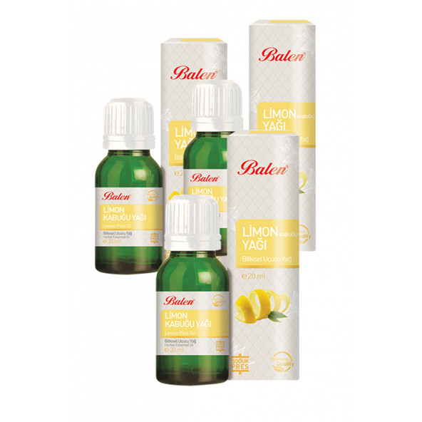 3 Kutu Balen Limon Kabuğu Yağı 20 ml Limon Yağı ürün görseli 1