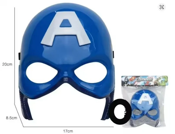 Plastik Işıklı Kaptan Amerika Maske - Resim 4