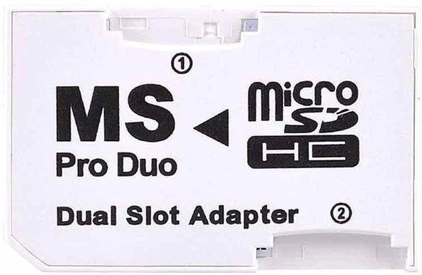 MS Pro Duo Memory Stick Pro Duo Adaptör Dual Slot Mikro SD Çevirici Memory Stick Kart Dönüştürücü ürün görseli 1