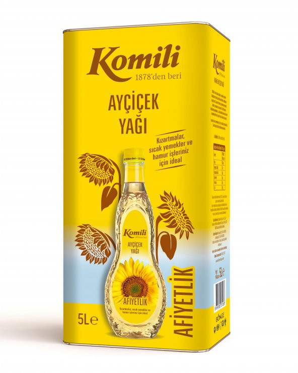 Komili 5 lt Teneke Ayçiçek Yağı - Resim 2