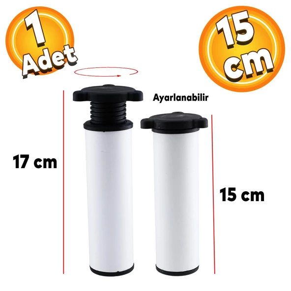 15 Cm Metal Ayarlanabilir Mobilya Kanepe Koltuk Baza Yükseltici Yükseltme Destek Ayağı Beyaz Ayaklar ürün görseli 1