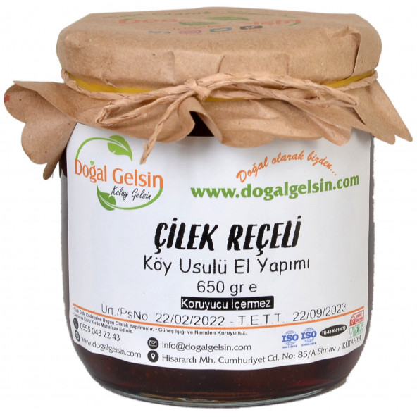 Doğal Gelsin Çilek Reçeli - 650 gr ürün görseli 1