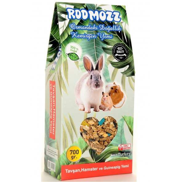 RodMozz Premium Vitaminli Kemirgen Hamster Guineapig Tavşan Yemi 700gr 1 Adet ürün görseli 1