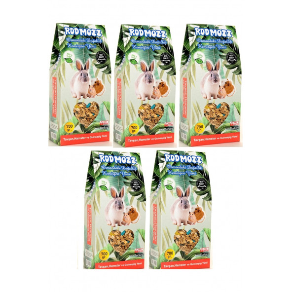 RodMozz Premium Vitaminli Kemirgen Hamster Guineapig Tavşan Yemi 700gr 5 Adet ürün görseli 1