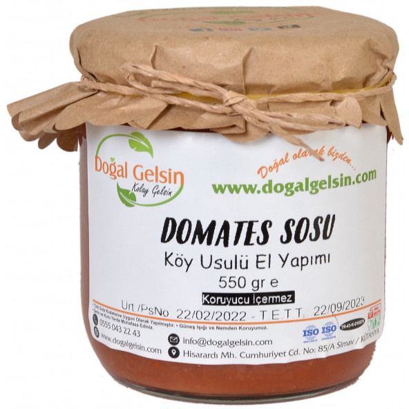 Doğal Gelsin Domates Sosu (Köy Domatesi) - 550 gr ürün görseli 1