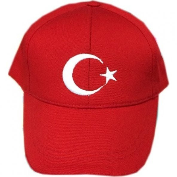 Bayrak Şapka Ay Yıldızlı Şapka Arkası Cırtlı Nakışlı Ürün ürün görseli 1