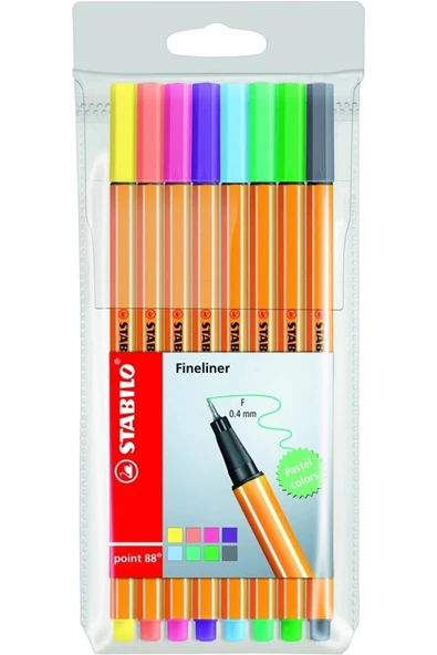 Stabilo Point 88 Pastel Renkler 8'li Set ürün görseli 1