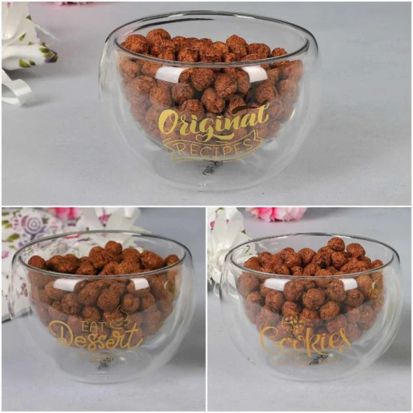Perotti Tekli Çift Cidarlı Cam Kase Double Bowl 300ml 13796 ürün görseli 1