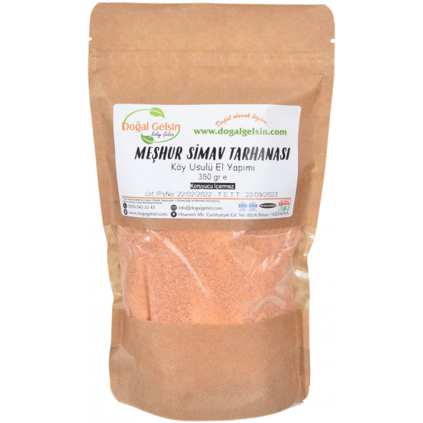 Doğal Gelsin Meşhur Simav Ev Tarhanası (Kraft Kese) - 350 gr ürün görseli 1