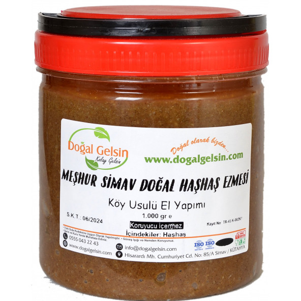 Doğal Gelsin Meşhur Simav Haşhaş Ezmesi - 1.000 gr ürün görseli 1