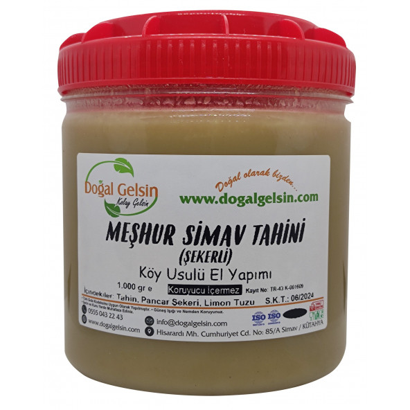 Doğal Gelsin Meşhur Simav Tahini (Şekerli) - 1.000 gr ürün görseli 1