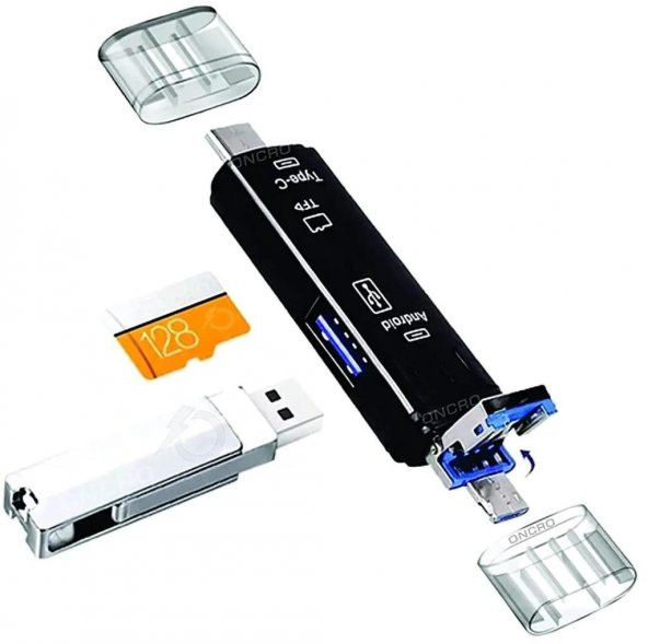 Micro USB -Type c - Usb Telefon Adaptörü Micro SD/SD Kart/USB Okuyucu Dönüştürücü - Resim 3