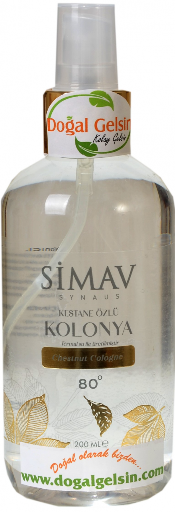 SİMAV Coğrafi İşaretli Kestane Özlü ve Termal Sulu Kolonya Spreyli Şişe - 200 ml ürün görseli 1