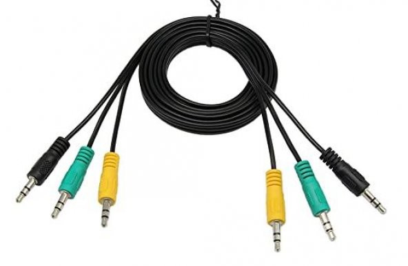 3lü 3.5 mm Stereo 5.1 Ses Sistemi Kablosu - 1.5 Metre ürün görseli 1