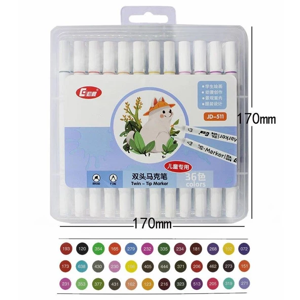 Valkyrie 36 Adet Slim Marker Kalem Seti ürün görseli 1