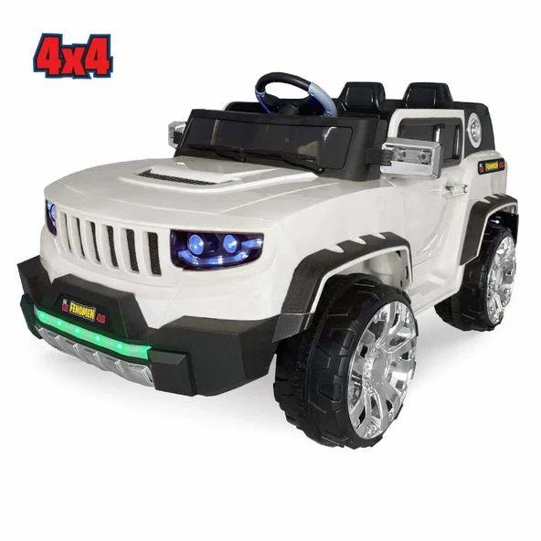 Akar 4x4 Fenomen 12 Volt Çift Kişilik Uzaktan Kumandalı Akülü Araba Beyaz ürün görseli 1