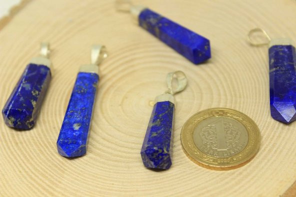 Lapis Taşı 925 Ayar Gümüş Aparatlı Kolye Ucu ürün görseli 1