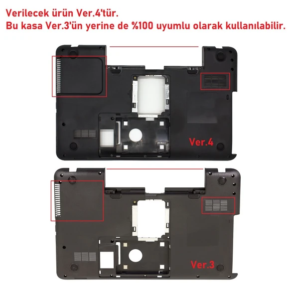 Toshiba Satellite L855-14L Alt Kasa Siyah V4-V3 ürün görseli 1
