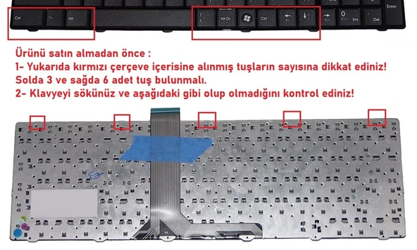 MSI GE60 0ND-660XTR Klavye V1 ürün görseli 1