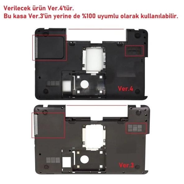 Toshiba Satellite L850D-132 Alt Kasa Siyah V4-V3 ürün görseli 1