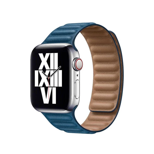 Apple Watch 38mm KRD-34 Deri Görünümlü Kordon - Resim 7