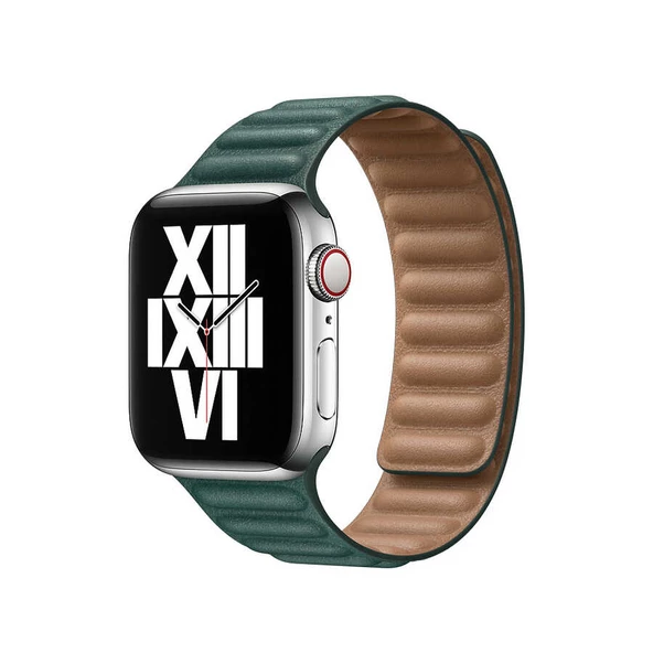 Apple Watch 42mm KRD-34 Deri Görünümlü Kordon - Resim 12
