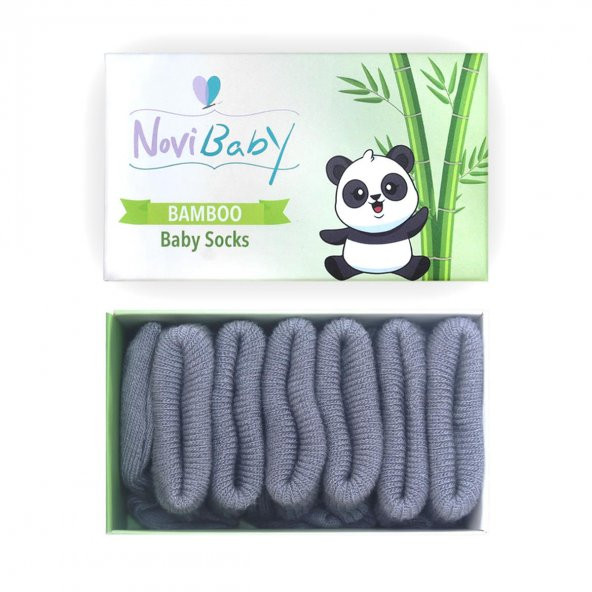 Novibaby 3lü Bambu Yenidoğan Bebek Çorap I Cloud I 0-6 ay ürün görseli 1