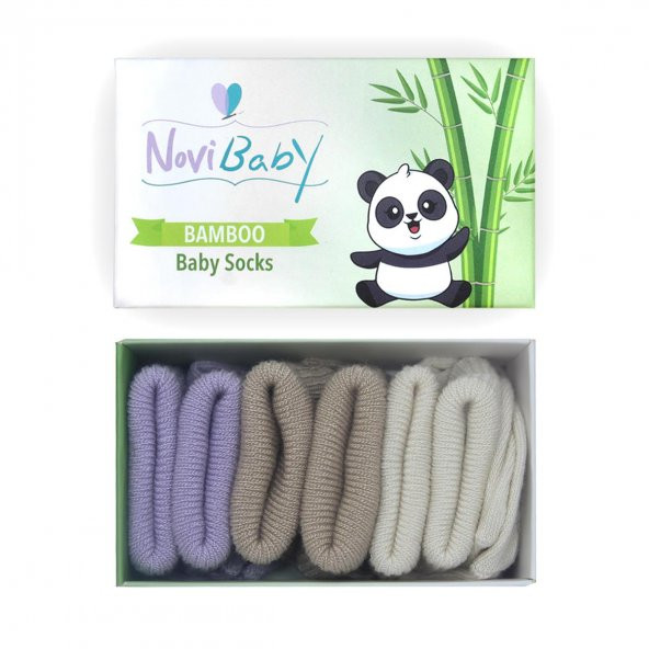 Novibaby 3lü Bambu Yenidoğan Bebek Çorap I Goldies I 0-6 ay ürün görseli 1