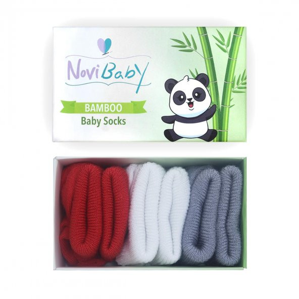 Novibaby 3lü Bambu Yenidoğan Bebek Çorap I Country I 0-6 ay ürün görseli 1