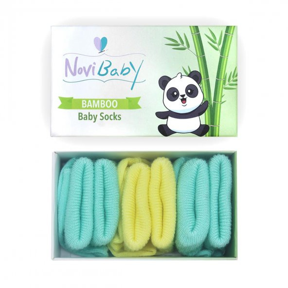 Novibaby 3lü Bambu Yenidoğan Bebek Çorap I Sunrise I 0-6 ay ürün görseli 1