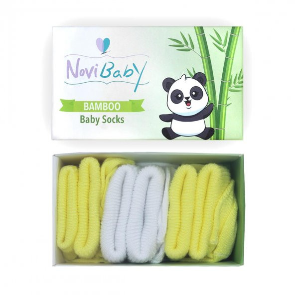 Novibaby 3lü Bambu Yenidoğan Bebek Çorap I Flower I 0-6 ay ürün görseli 1