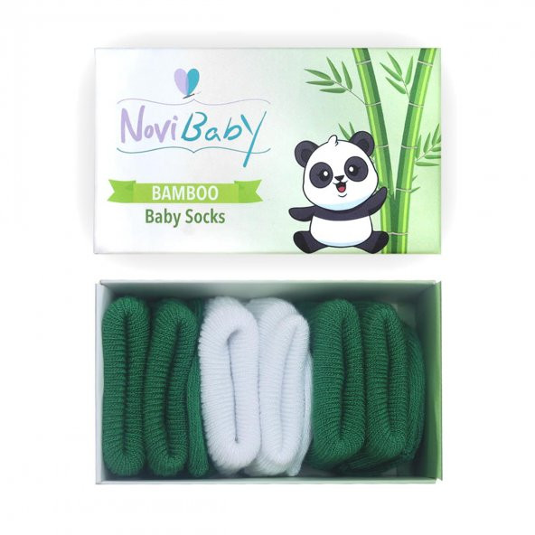Novibaby 3lü Bambu Yenidoğan Bebek Çorap I Nature I 0-6 ay ürün görseli 1