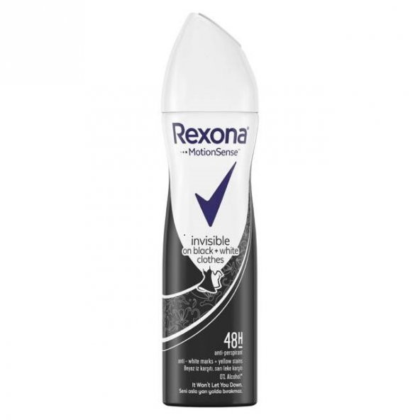Rexona Sprey Deodorant 150 ml Kadın Invisible Black White Kötü Koku Karşıtı Koruma ürün görseli 1
