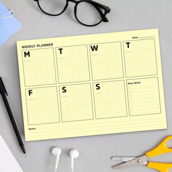 Sarı Sayfalar Haftalık Plan Defter - Yellow Page Weekly Planner ürün görseli 1
