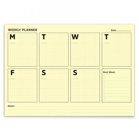 Sarı Sayfalar Haftalık Plan Defter - Yellow Page Weekly Planner - Resim 4