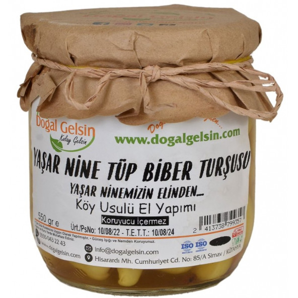 Doğal Gelsin Yaşar Nine Tüp Biber Turşusu - 550 gr ürün görseli 1