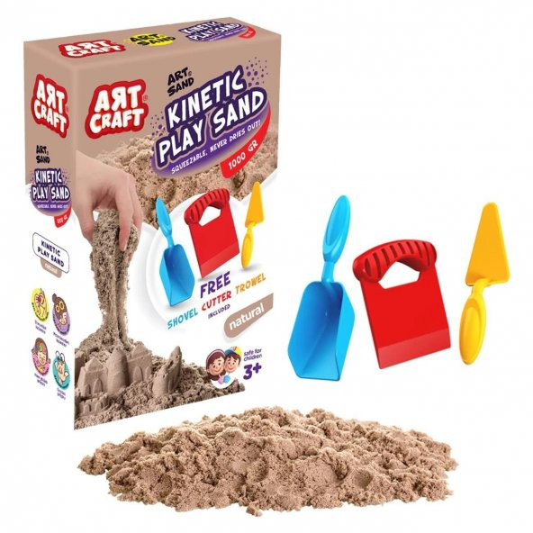 Art Craft Aksesuarlı Kinetik Oyun Kumu 1000 gr NATUREL ürün görseli 1