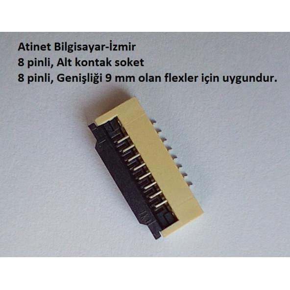 8 Pin 1Mm Adımlı Flex Soketi Flex Ffc Konnektörü alt kontak 8-1-Alt ürün görseli 1