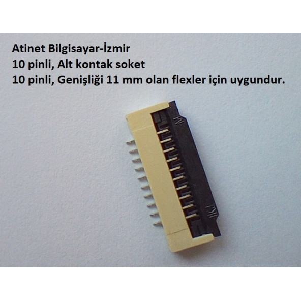 10 Pin 1Mm Adımlı Flex Soketi Flex Ffc Konnektörü Alt kontak 10-1-Alt ürün görseli 1