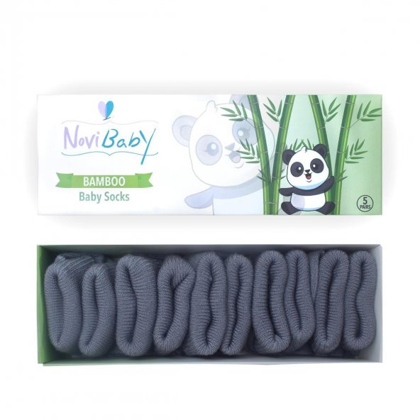 Novibaby 5li Bambu Yenidoğan Bebek Çorap I Cloud I 0-6 ay ürün görseli 1