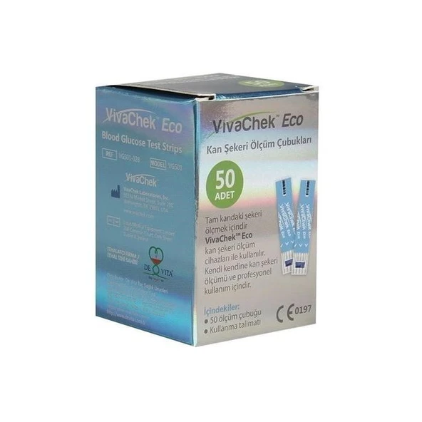 Vivachek Eco Şeker Ölçümü Test Stribi 50lik ürün görseli 1