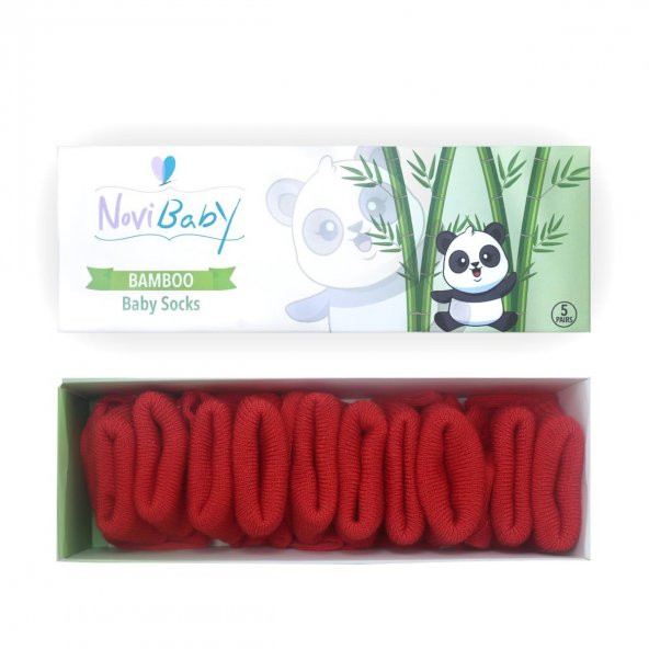 Novibaby 5li Bambu Yenidoğan Bebek Çorap I Rudy I 0-6 ay ürün görseli 1